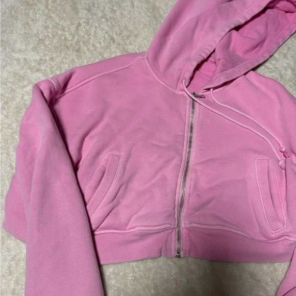 Elwood babydoll crop vintage pink hoodie - Picture 3 of 6